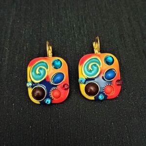 Colorful Swirl Confetti Dangle Earrings By Michael Golan